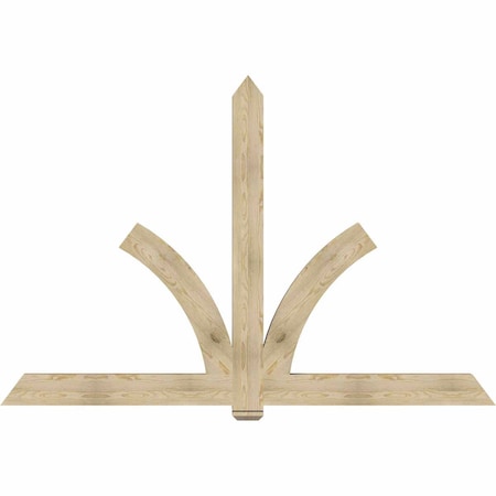 Ekena Millwork Redmond Rough Sawn Timber Gable Bracket, Douglas Fir, 96"W x 64"H x 4"D x 6"F, 16/12 Pitch GBW096X64X0406RED00RDF